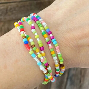 Multicolor Africa Style Seed Bead Waist Beads Stretch Bracelet